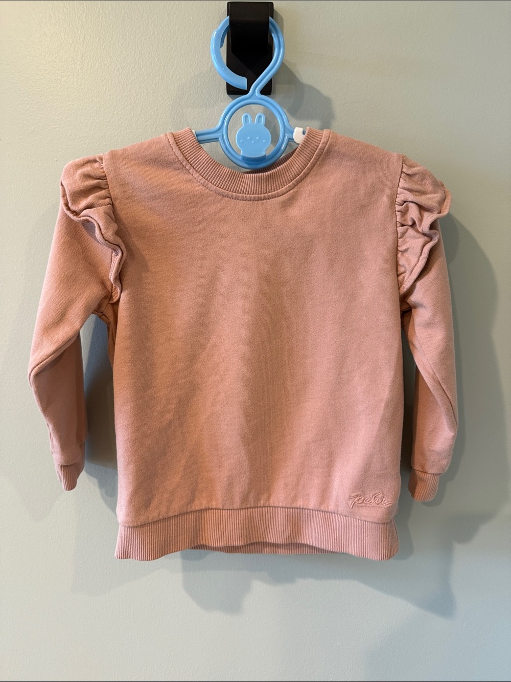 Pehr 12-18m Peony Ruffle Sleeve Sweatshirt organic cotton